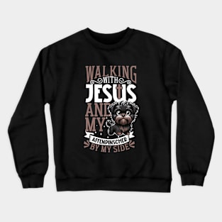 Jesus and dog - Affenpinscher Crewneck Sweatshirt